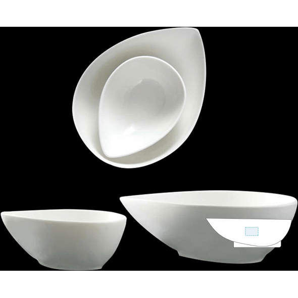 Mini Containers "Tear" White Porcelain